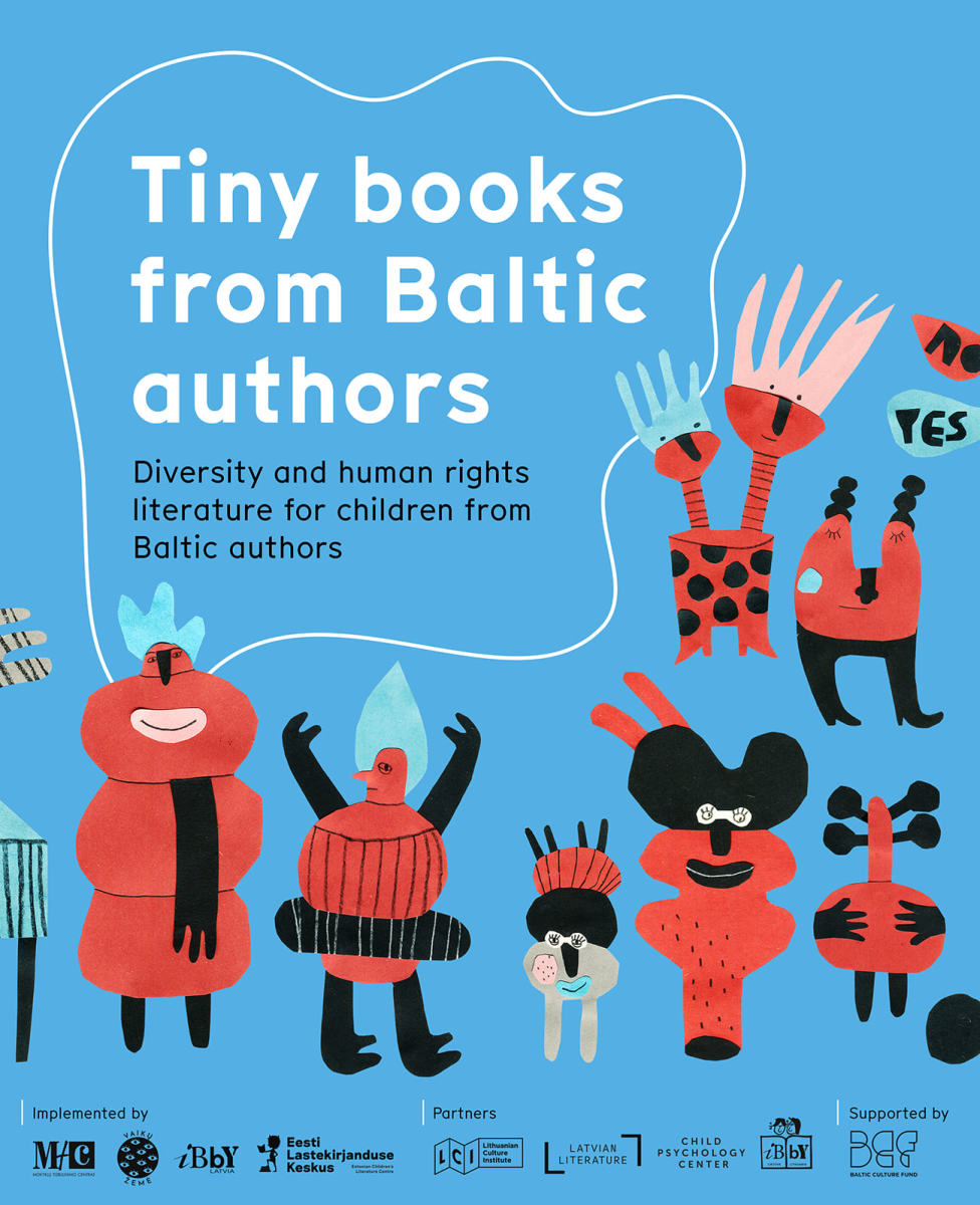 Projekto „Tiny Books from Baltic Authors“ plakatas