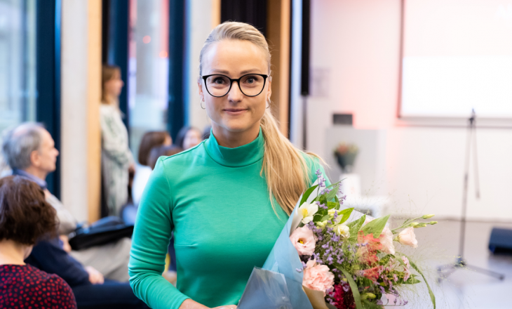 Vaikų ir paauglių literatūros konkurso nugalėtoja Aušrinė Tilindė. Nuotr. autorė Mika Savičiūtė