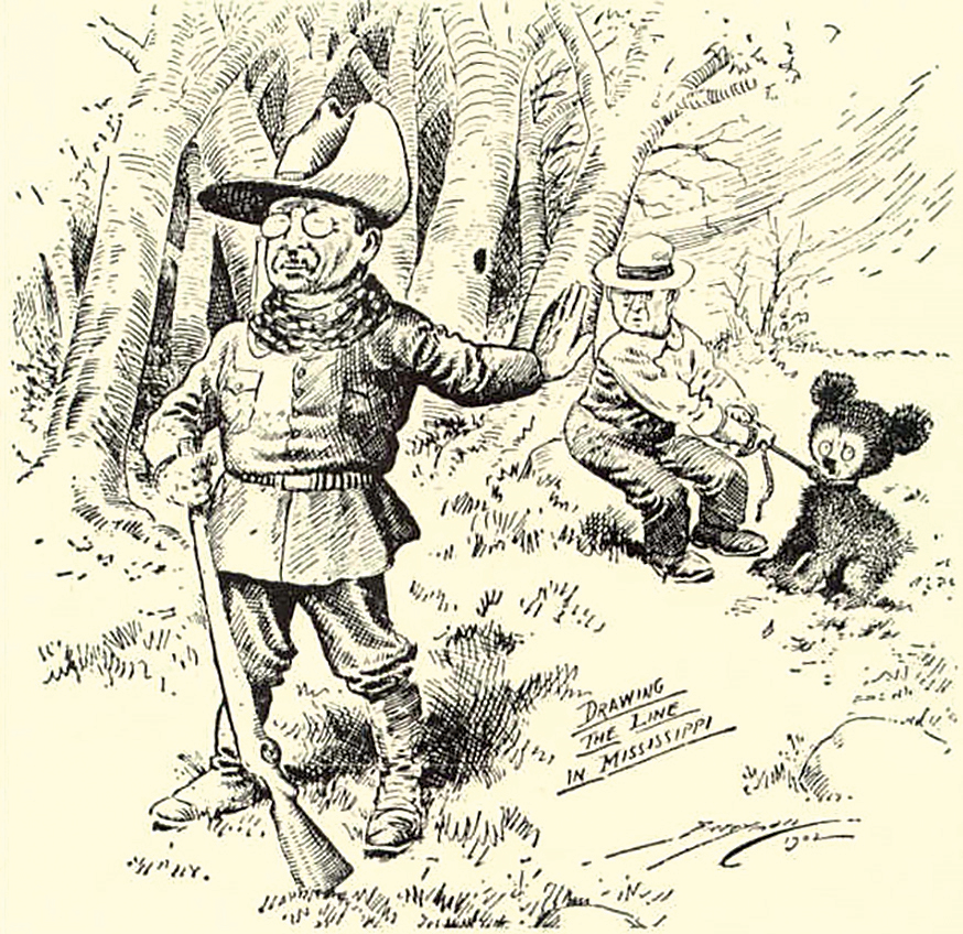 Cliffordo K. Berrymano karikatūra. 1902 m. Šaltinis „Vikipedija“ Cliffordo K. Berrymano karikatūra. 1902 m. Šaltinis „Vikipedija“