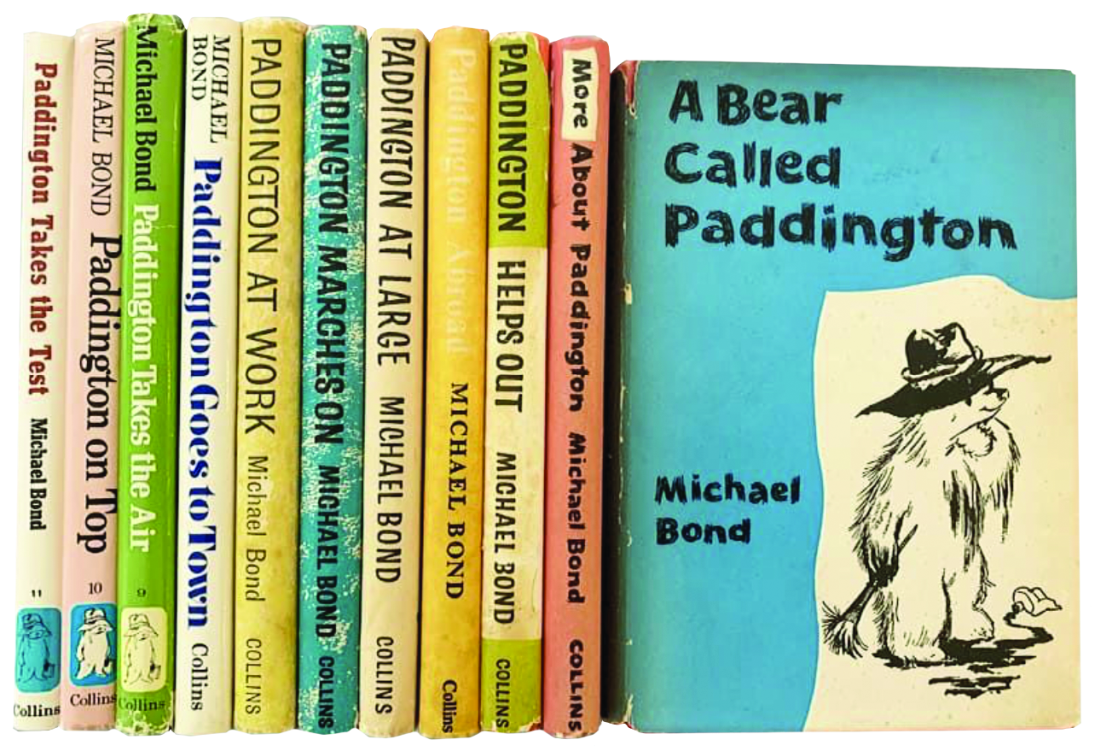 Knygų serijos apie meškiuką Pedingtoną pirmieji leidimai 1958–1979 m., leidykla „Collins“, šaltinis biblio.com Knygų serijos apie meškiuką Pedingtoną pirmieji leidimai 1958–1979 m., leidykla „Collins“, šaltinis biblio.com